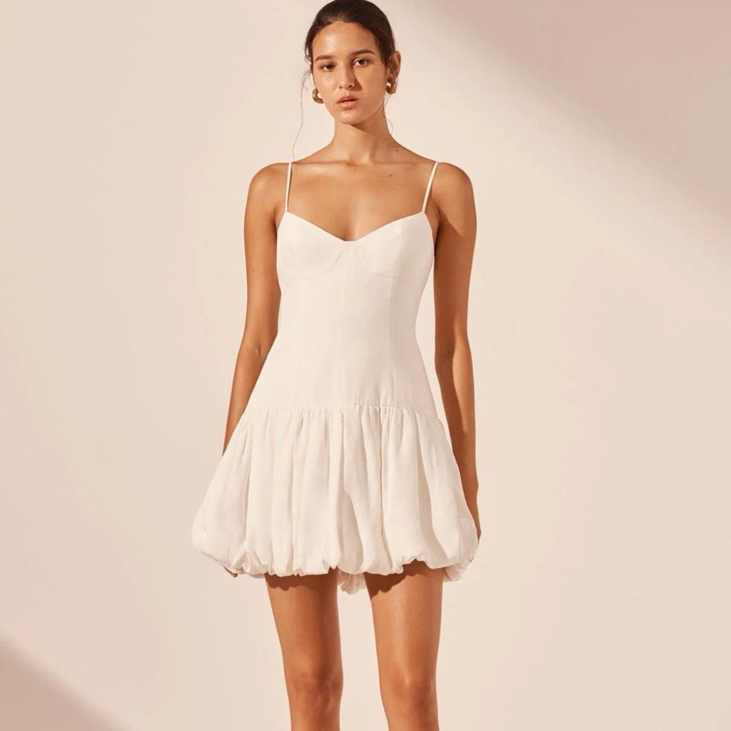 Shona Joy Vento Bustier Bubble Mini Dress - Ivory Size 6